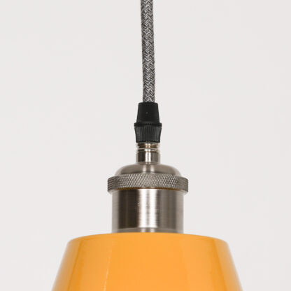 Factory Style Mustard Yellow enamel painted Pendant Light 36cm 4