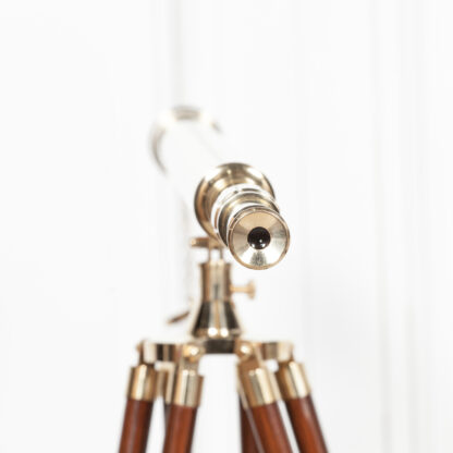 Brass Telescope On Wooden Stand 4