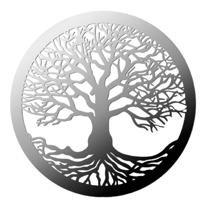 Tree of Life Metal Silver Decal Round 40cm 4891