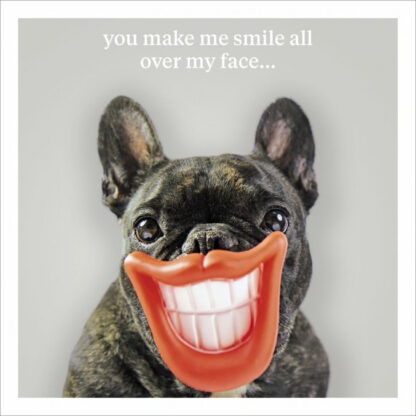 You make me smile greetings card