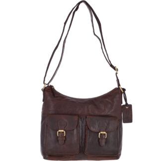 Ashwood Women's Vintage Two Pocket Leather Shoulder Bag Brandy – G21