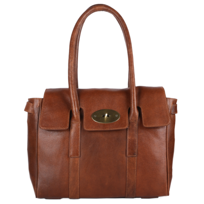 Michigan Large Leather Handbag M-61 Cognac