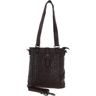 Vintage Woven Leather Bag - D-75 Dark Brown