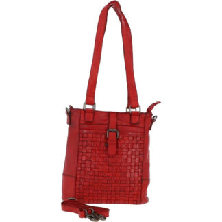 Vintage Woven Leather Bag - D-75 Red