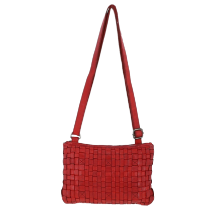 Vintage Woven Leather Crossbody Bag D-70 2