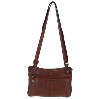 Vintage Woven Leather Crossbody Bag D-70 Cognac 1