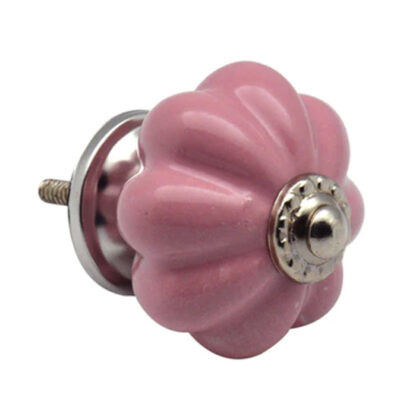 Ceramic Cupboard Knob Vintage Pumpkin Pink