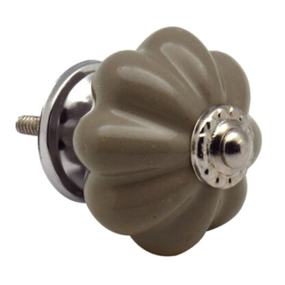 Ceramic Cupboard Knob Vintage Pumpkin Grey